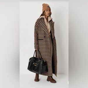 VTG wool Carmel Houndstooth Coat